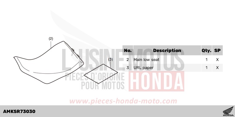 KIT,LOW SEAT *NH1L* de Africa Twin DCT GRAND PRIX RED (R380B) 2024
